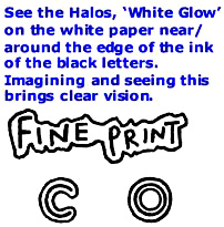 White Glow Around Words, Letters